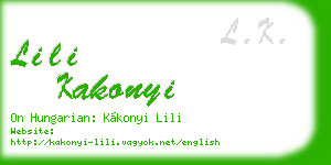 lili kakonyi business card